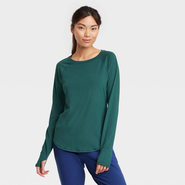 Women's Essential Crewneck Long Sleeve T-Shirt - All in Motion™ | Target