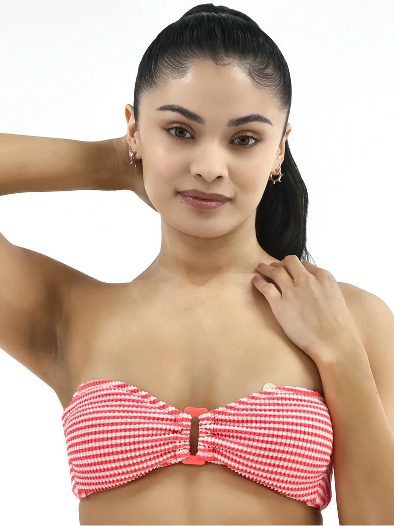 No Boundaries Top de Baño Bandeau Arrugado a Rayas para Mujer Tallas XXS-XXL | Walmart (US)