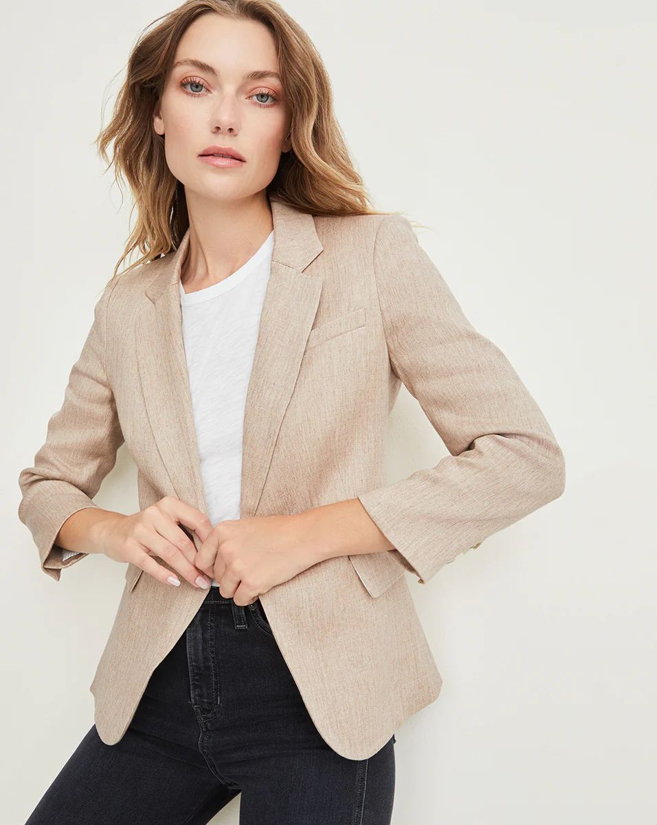 Cutaway Linen Dickey Jacket | Veronica Beard