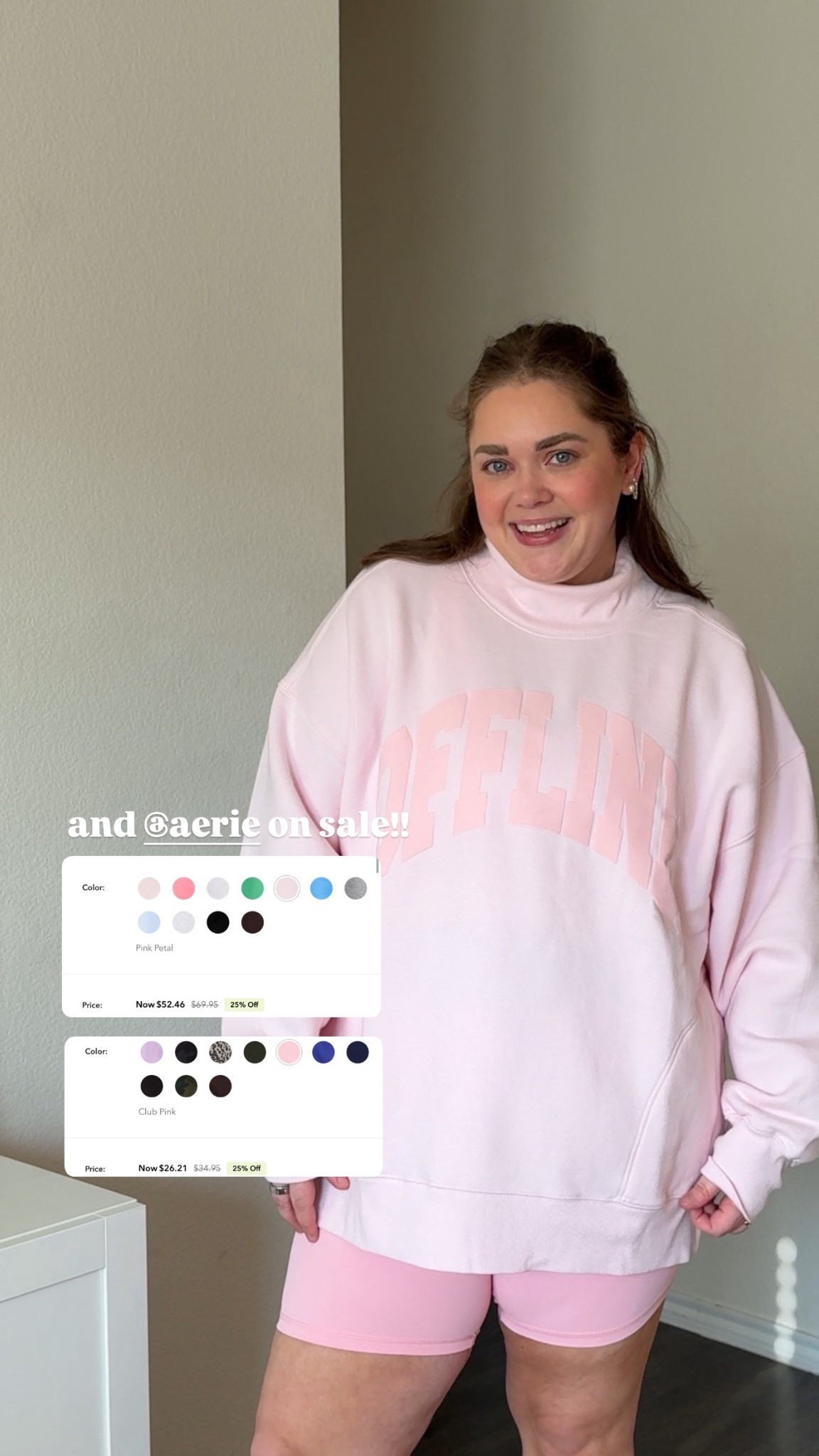 Aerie mock neck and bike shorts on sale wearing xl in both 

#LTKsalealert #LTKplussize