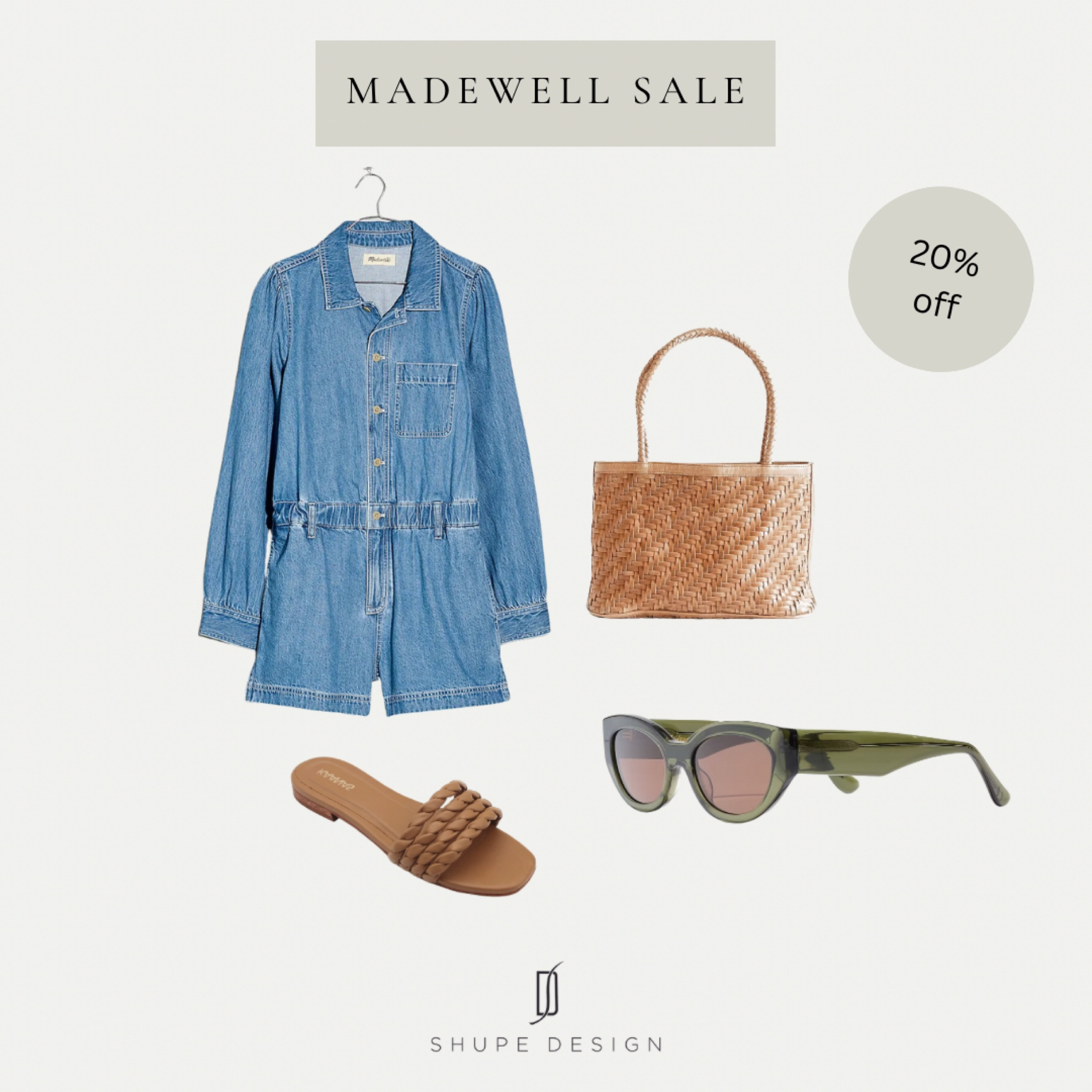 Casual Madewell date night outfit all items 20% off 

Denim romper, Tan bag
Leather sandals, Olive green sunglasses, Madewell clothes, Madewell romper, Madewell sandals, Madewell shoes, Madewell accessories 

#LTKSale

#LTKunder100 #LTKstyletip