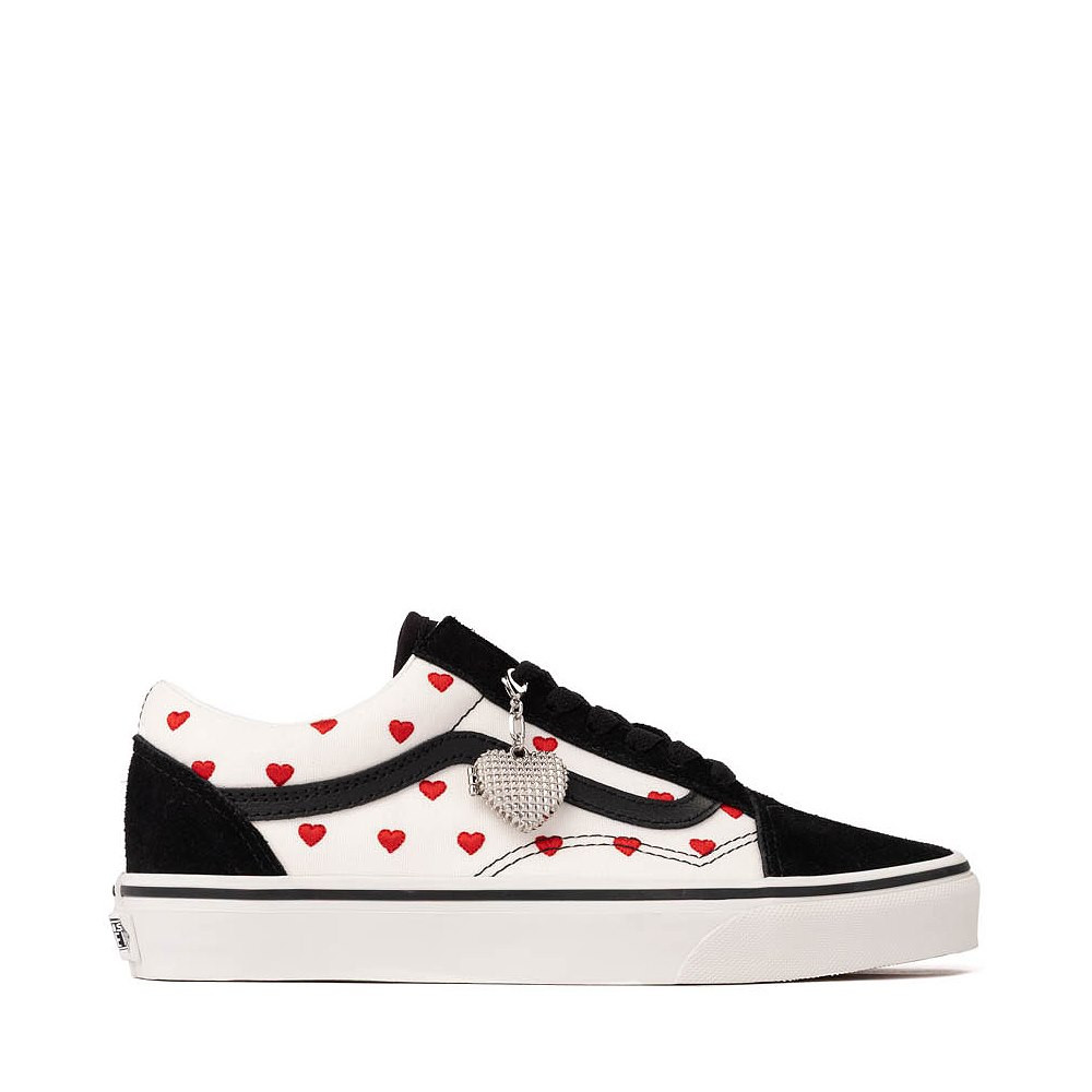 Vans Old Skool Red Hot Hearts Skate Shoe - Black / White / Red | Journeys