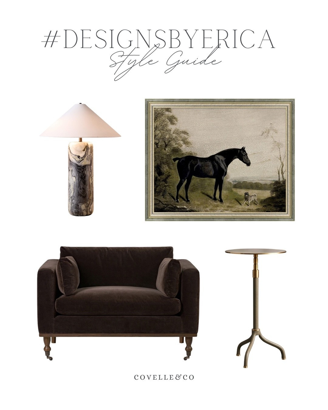 2026: The Year of the Horse. 🐎✨

We’re walking into this next chapter the same way we design and build our spaces — head held high, grounded in confidence, and unapologetically elevated.

The black horse isn’t just art.
It’s a symbol of prestige, power, and forward momentum — exactly how we’re approaching 2026. Strong lines. Quiet luxury. No hesitation.

Layered with:
– A chocolate brown velvet chair that invites you to sit comfortably in your success
– A leather martini table that whispers old-world sophistication
– And a luxurious marble lamp (because Kathy Kuo truly understands specs that matter 🤍)

This is the energy:
🐎 Bold but refined
🐎 Timeless, not trendy
🐎 Confident without needing to shout

At Covelle & Co., we don’t just design spaces —
we design lives, then build them, then sell them well.

As we head into 2026, expect intention, excellence, and a whole lot of elevated living.

👉 Save this for your 2026 mood board.
👉 Share it with someone stepping into their power next year.
👉 And if you’re ready to design, build, or sell with confidence — you already know where to find us.

Covelle & Co.
Design. Build. Sell.
Your best life starts at home.

#LTKSeasonal #LTKSaleAlert #LTKHome