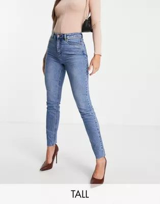 Vero Moda Tall Brenda straight leg jeans in mid blue | ASOS (Global)