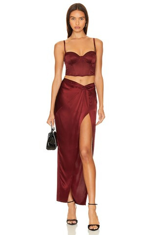 fleur du mal Twist Knot Skirt in Cinnamon from Revolve.com | Revolve Clothing (Global)