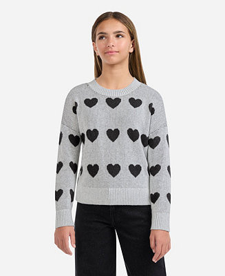 Girls' Multi Heart Crew Sweater | Macy's