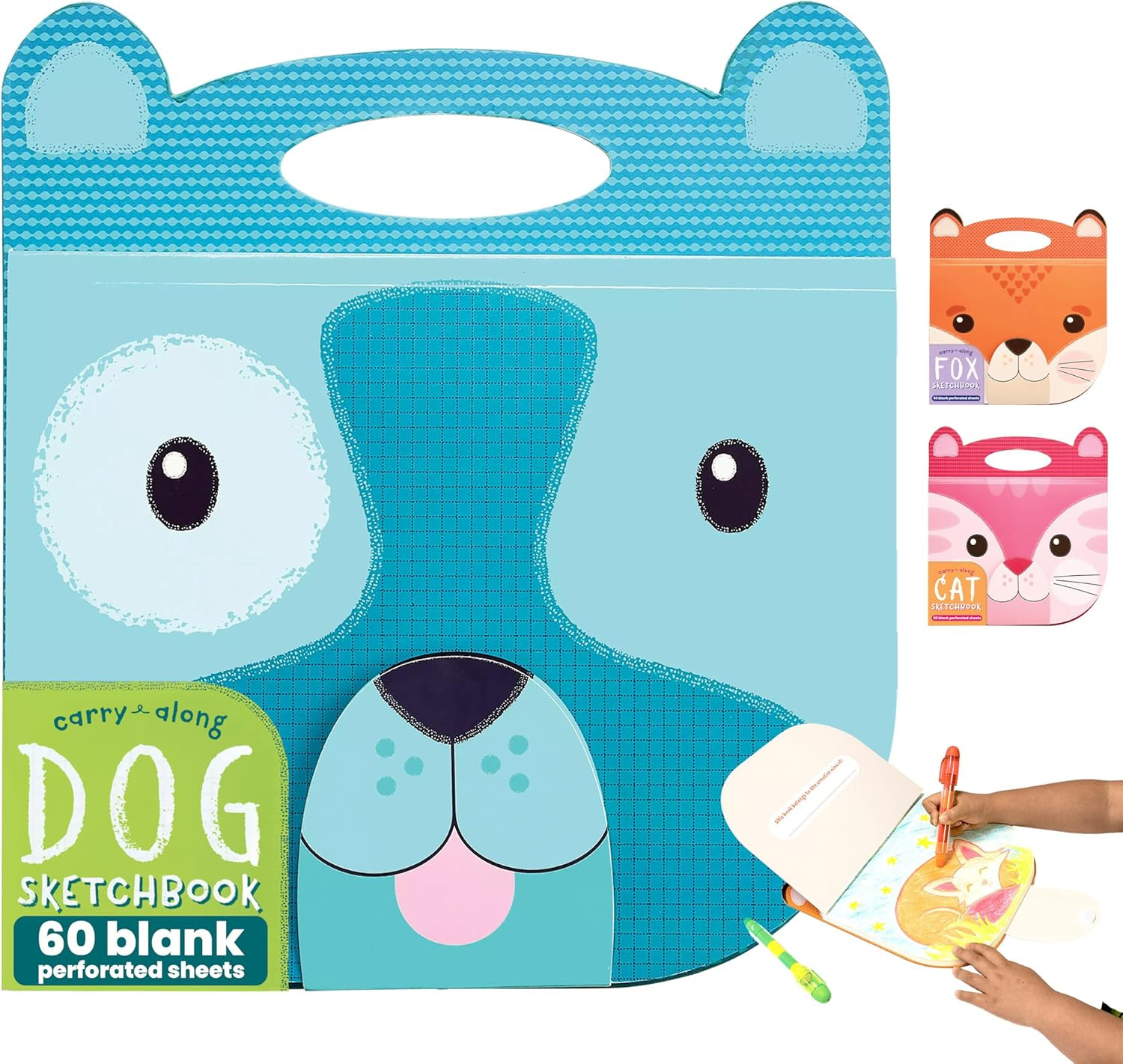 OOLY Carry Along Sketchbook for Kids, 60 Pages, 9 x 7 inches, Portable Sketch Book, Drawing Pad f... | Amazon (US)