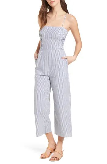 Women's The Fifth Label Anagram Stripe Jumpsuit, Size Small - Blue | Nordstrom