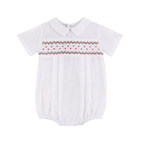 Boys Holiday Wave Smocked Creeper | Feltman Brothers