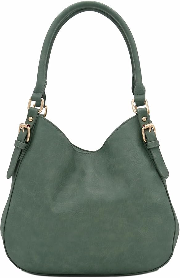 Lightweight 3 Compartment Faux Leather Medium Hobo Bag | Amazon (US)
