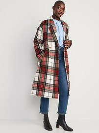 Long Slouchy Double-Breasted Coat for Women | Old Navy (US)