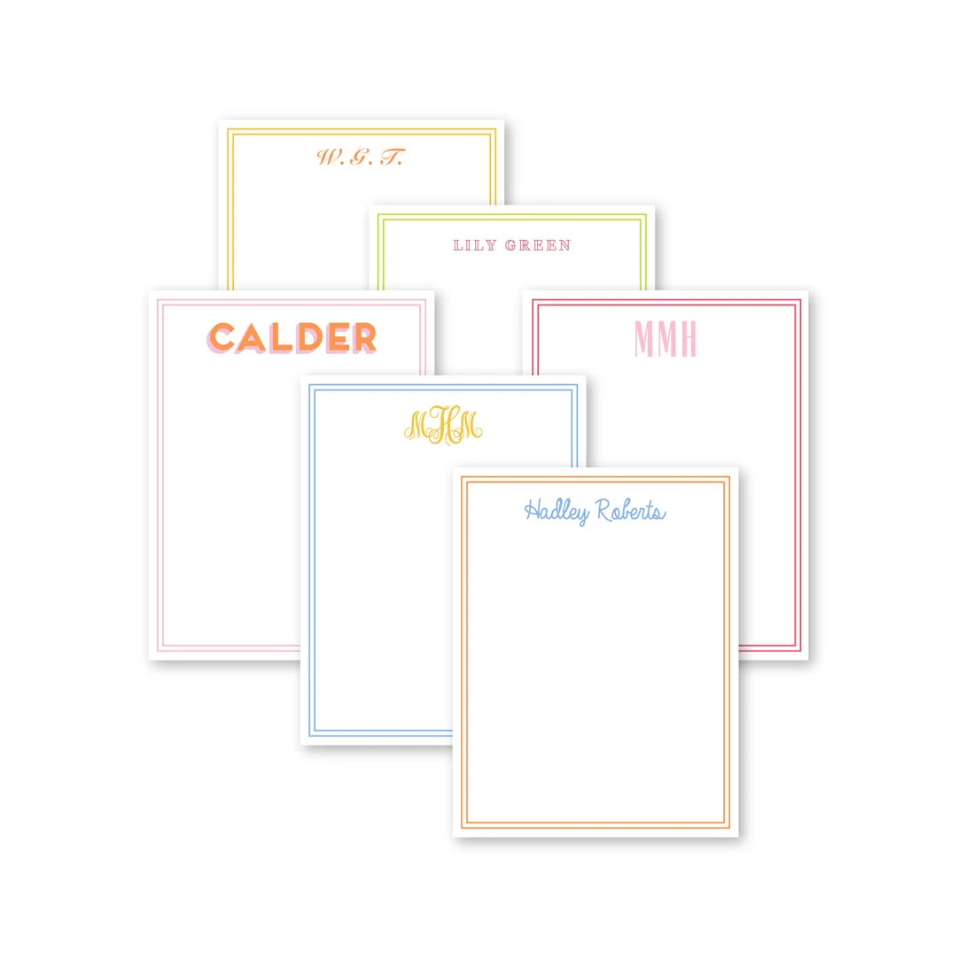 Monogram Notepad Set, Housewarming Gift, Colorful Stationery, Grad Gift, Teacher Gift, Stationery... | Etsy (US)