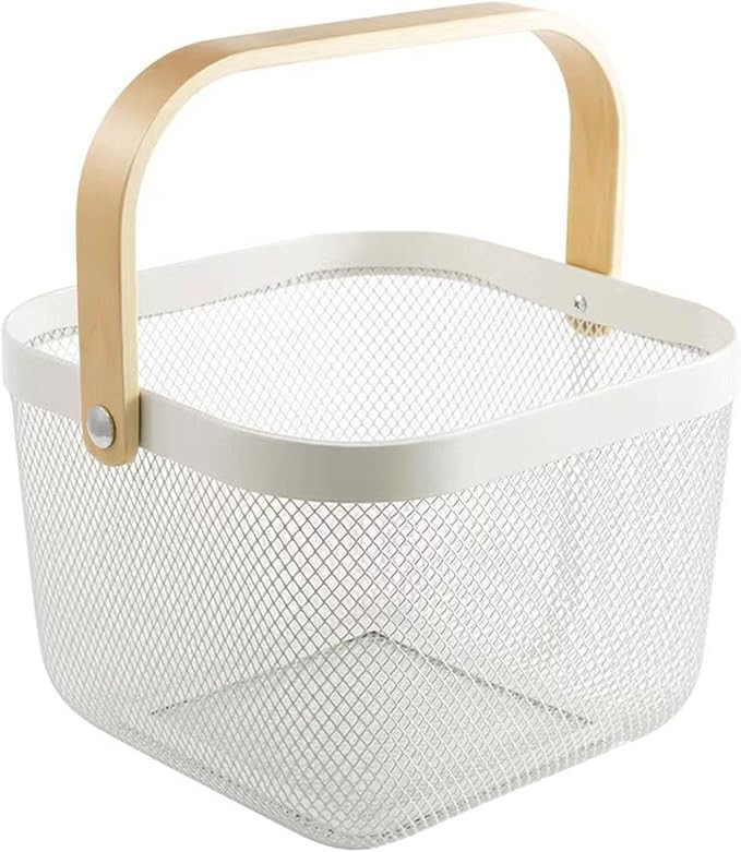 AJIODA Metal Mesh Steel Basket, Storage Organizer Basket Multi-functional Hanging Kitchen Baskets... | Amazon (US)