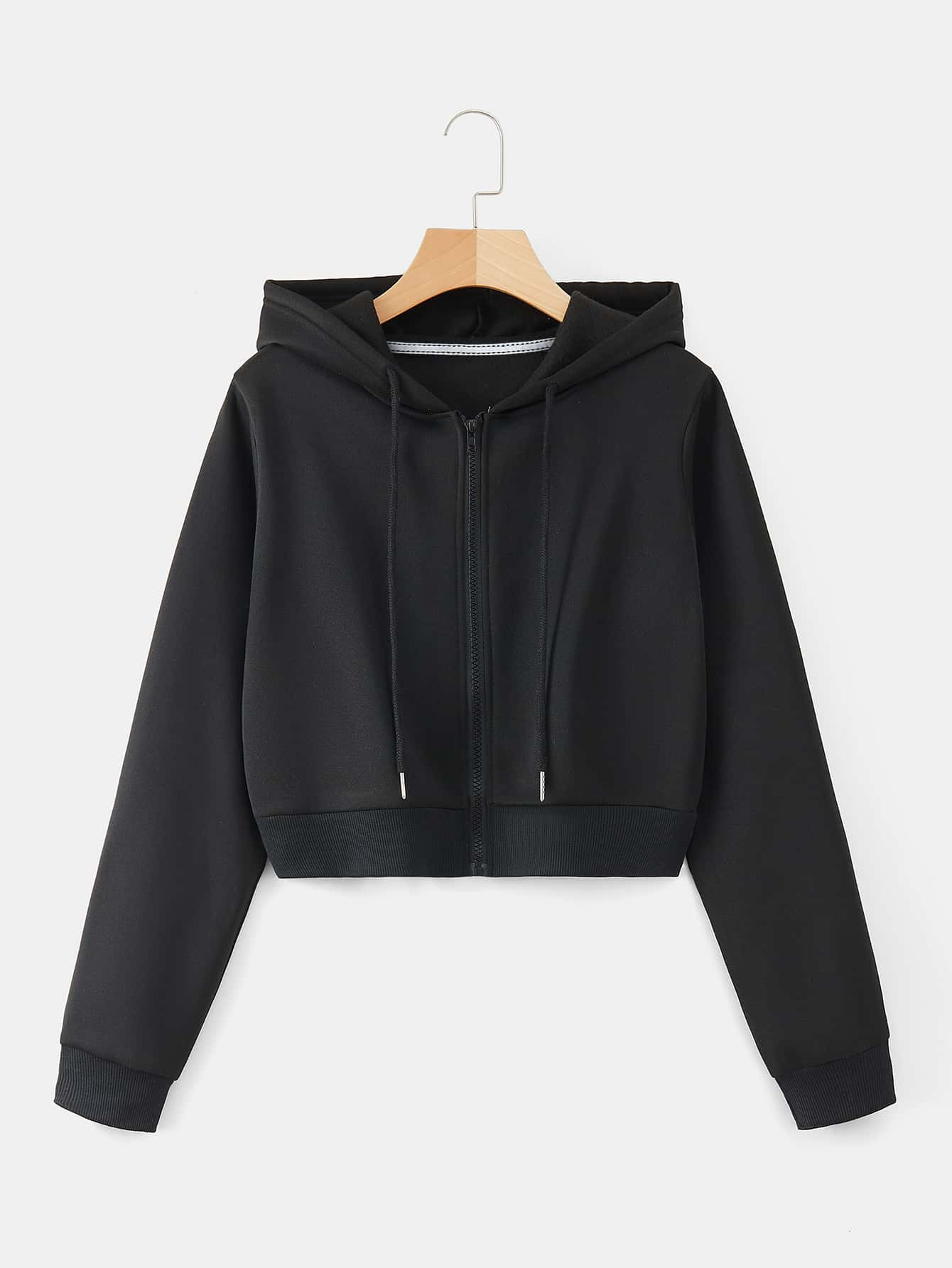 SHEIN EZwear Thermische hoodie Rits Trekkoord | SHEIN