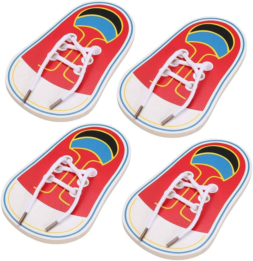 4 Pcs Shoes Learning Toy Kits Learn to Tie Your Own for Kids Practical Learning Toys for Young Ch... | Amazon (US)