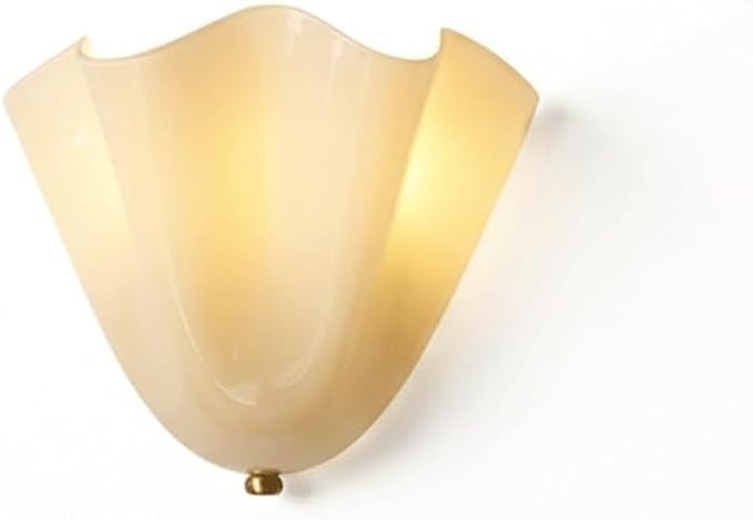French Vintage Shell Wall Sconce, Mid-Century Elegant Scalloped Glass Shade Bedroom Headboard Lig... | Amazon (US)