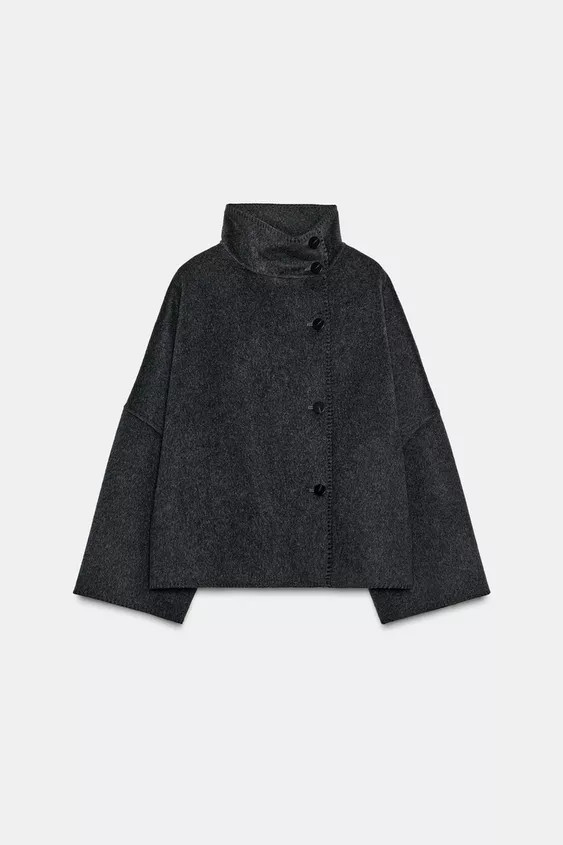 ZW COLLECTION CROPPED WOOL COAT | Zara UK