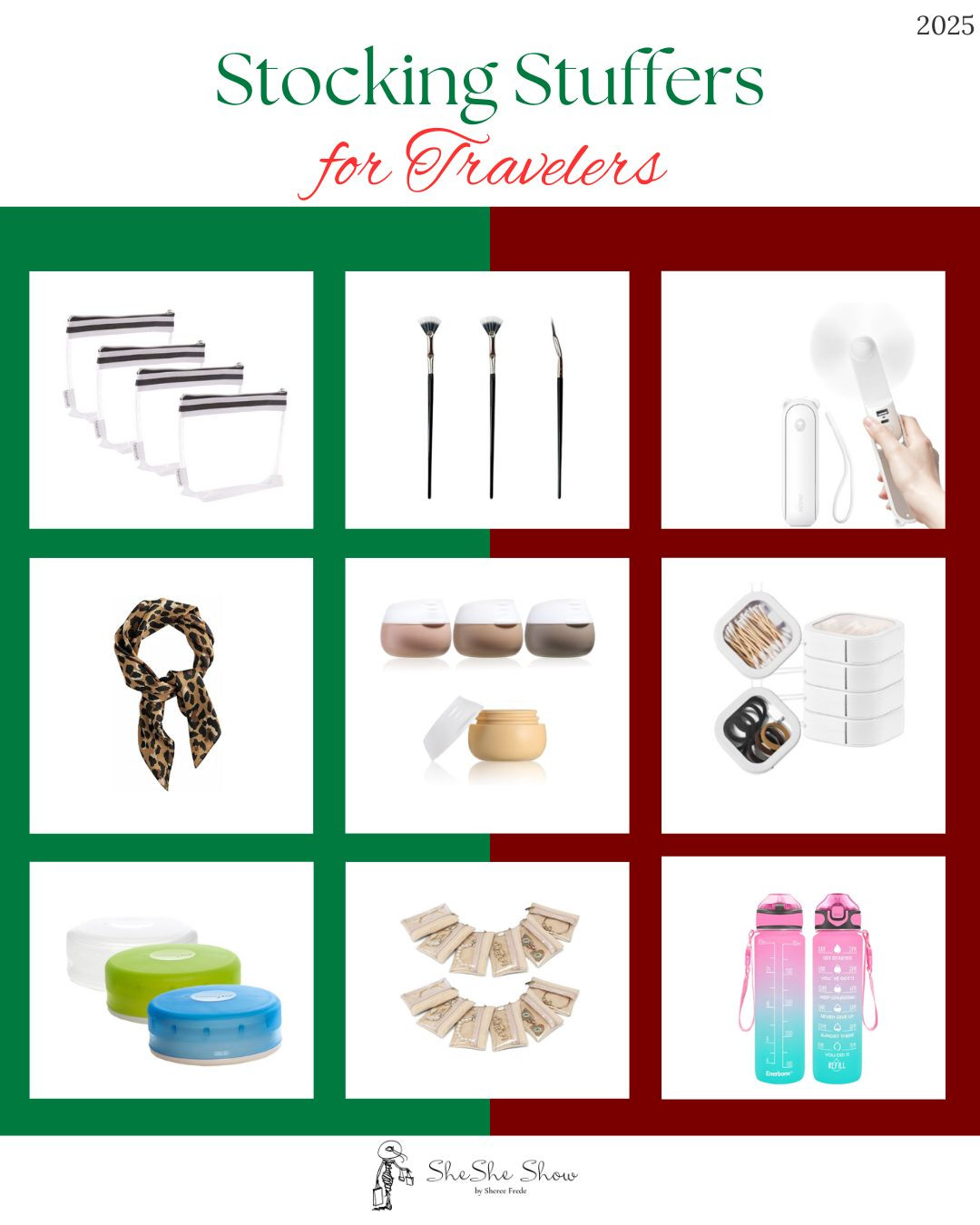  Stocking Stuffers for the traveler These are a few of my favorite things I love for my Influencer travel 
Water bottle, cosmetic makeup bags, 
Portable pocket fan, stackable containers to store all your little things, makeup brushes, sleep masks, neck scarvess
 

#LTKFindsUnder50 #LTKTravel #LTKHoliday