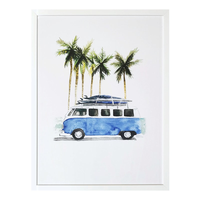Glass Framed Surf Days Print Wall Art, 19x25 | At Home