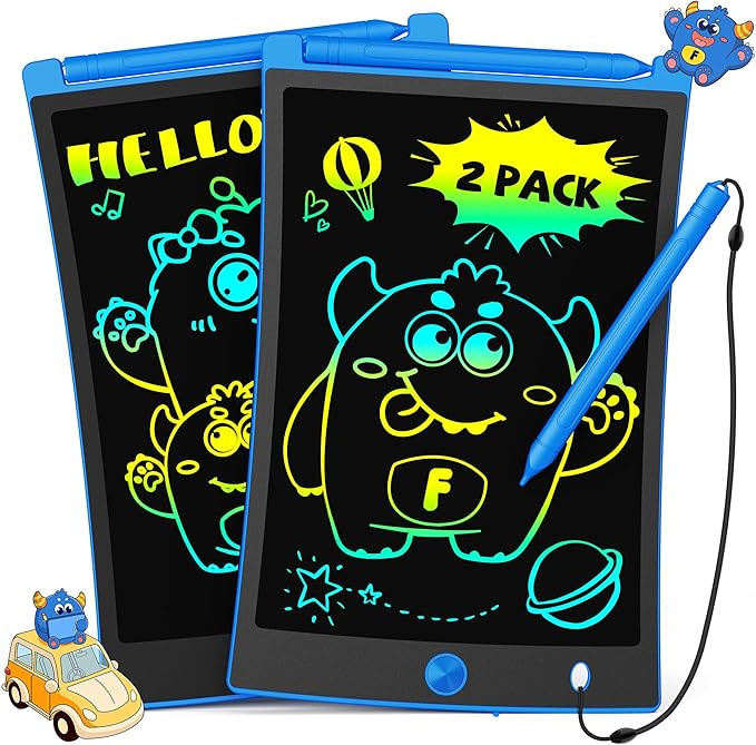 TEKFUN 2 Pack LCD Writing Tablet with Stylus, 8.5in Erasable Doodle Board Mess Free Drawing Pad f... | Amazon (US)