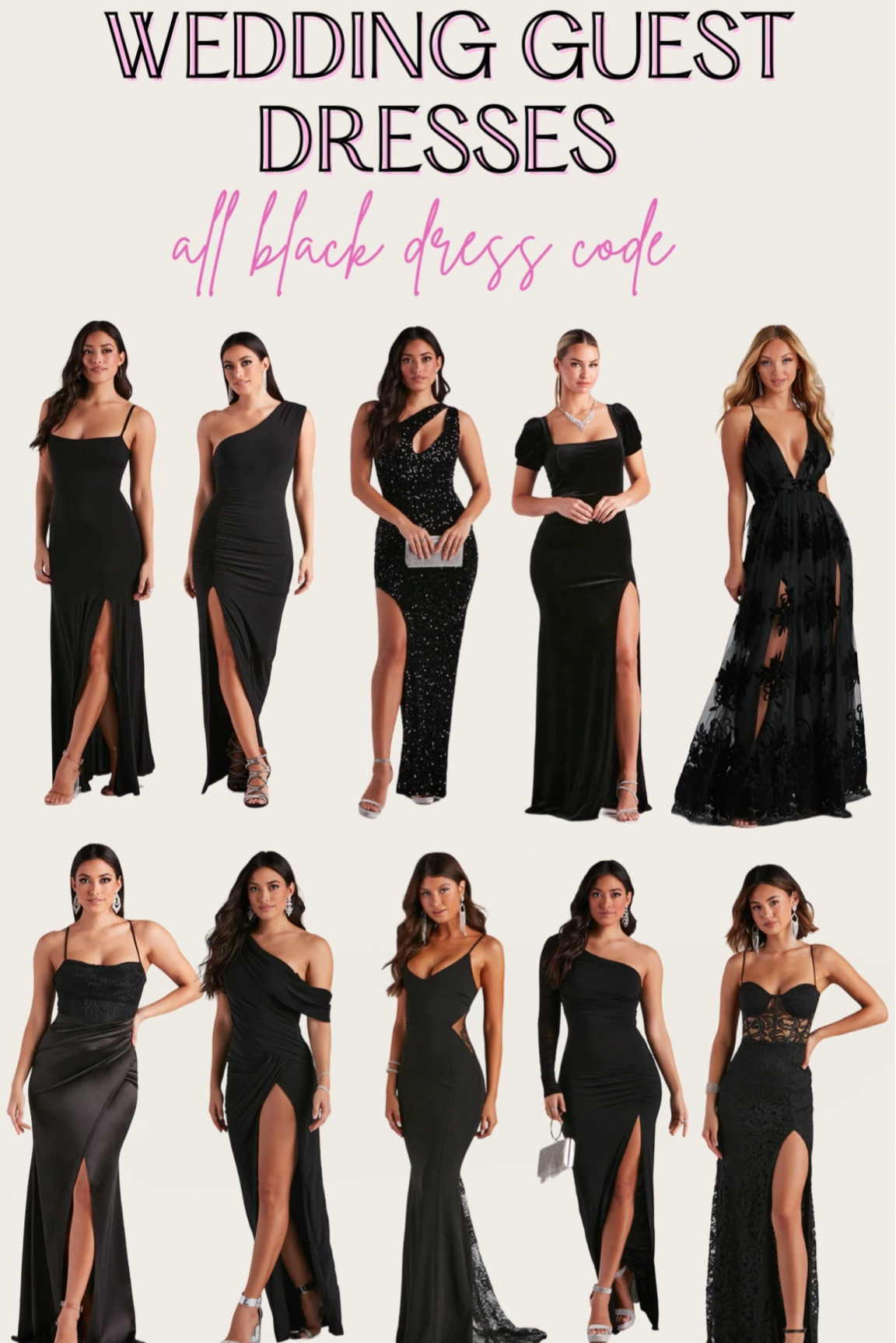 All black dresses for a formal event, a wedding guest (all black dress code) 


Elegant dresses, formal attire, long dresses, black gowns 

#LTKFind #LTKstyletip #LTKwedding