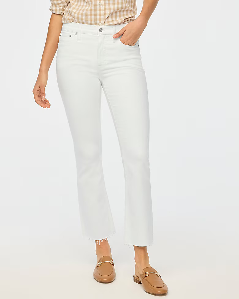 Flare crop white jean in signature stretch | J.Crew Factory