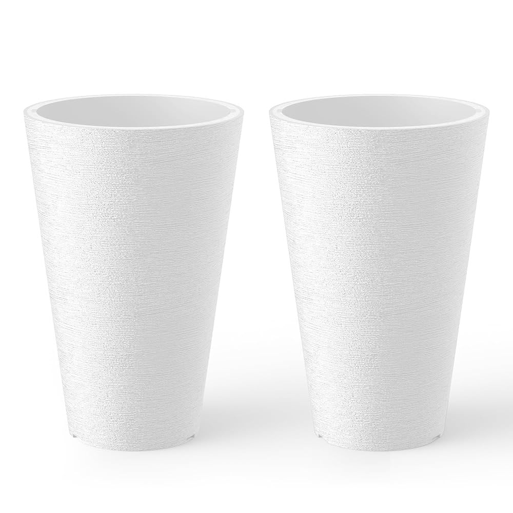 Kante Tall Round Planter Set of 2, 13 Inch Tall Decorative Planter Pots for Outdoor Indoor Garden... | Amazon (US)