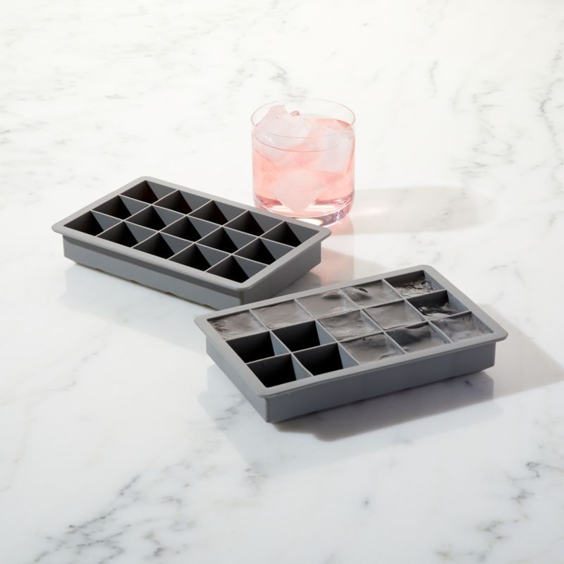 Grey Ice Cube Trays, Set of 2 + Reviews | Crate and Barrel | Crate & Barrel