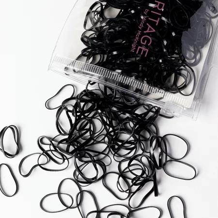 Hairitage Super Stretchy Hair Elastic Ponytail Holder Hair Ties – Snag Free Damage Free Black 300 Pcs | Walmart (US)