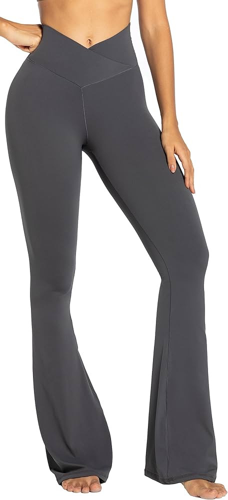 Sunzel Flare Leggings, Crossover Yoga Pants with Tummy Control, High-Waisted and Wide Leg | Amazon (US)