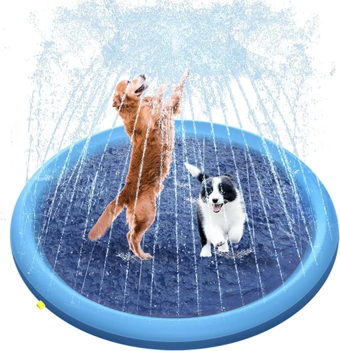 Raxurt Dog Pool, 59in/67in Anti-Slip Splash Sprinkler Pad for Dogs 0.55mm Thickened Durable Upgra... | Amazon (US)
