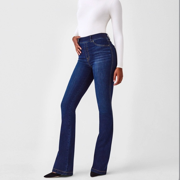 👖🌙 NWT SPANX High Waist Everywear Flare Jeans - Size Large - Midnight Shade 👖🌙 | Poshmark