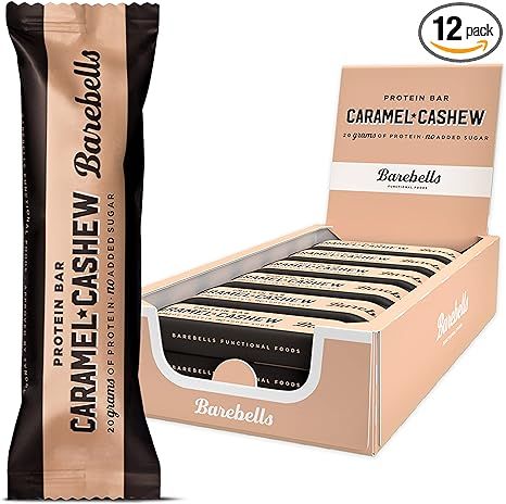 Barebells Protein Bar 55g x 12 bars (Caramel & Cashew) | Amazon (US)