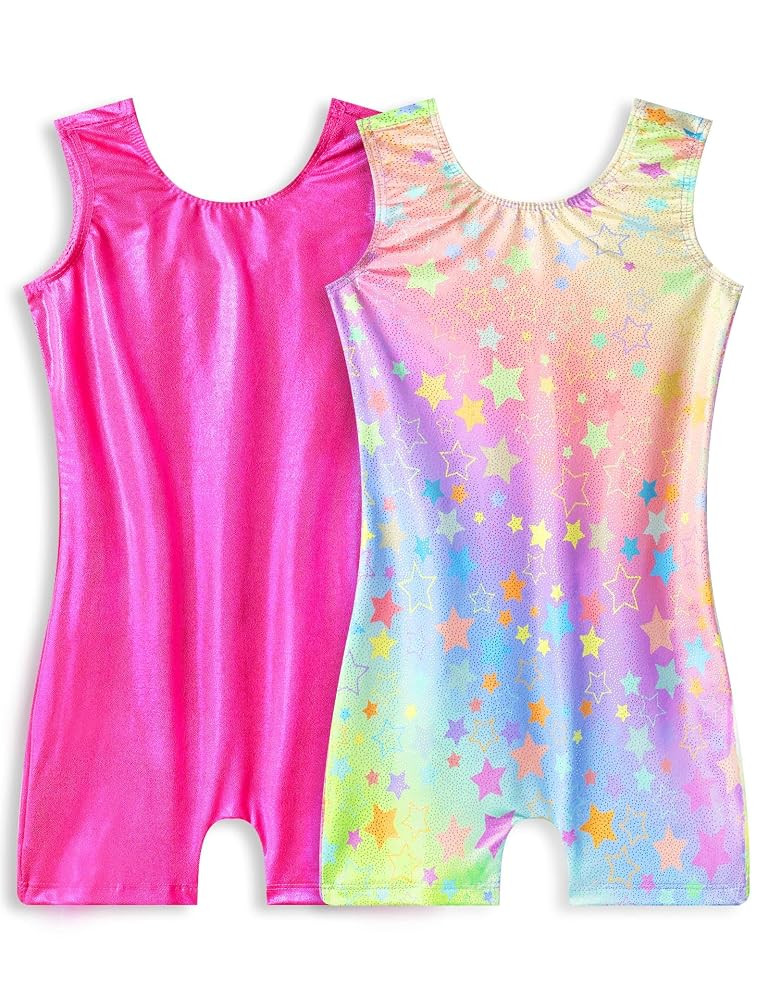 Snowheart Gymnastics Leotards for Girls 2-Pack, Sparkly Toddler Biketards Sleeveless for Tumbling... | Amazon (US)