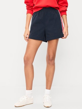 High-Waisted Poplin Run Shorts | Old Navy (US)