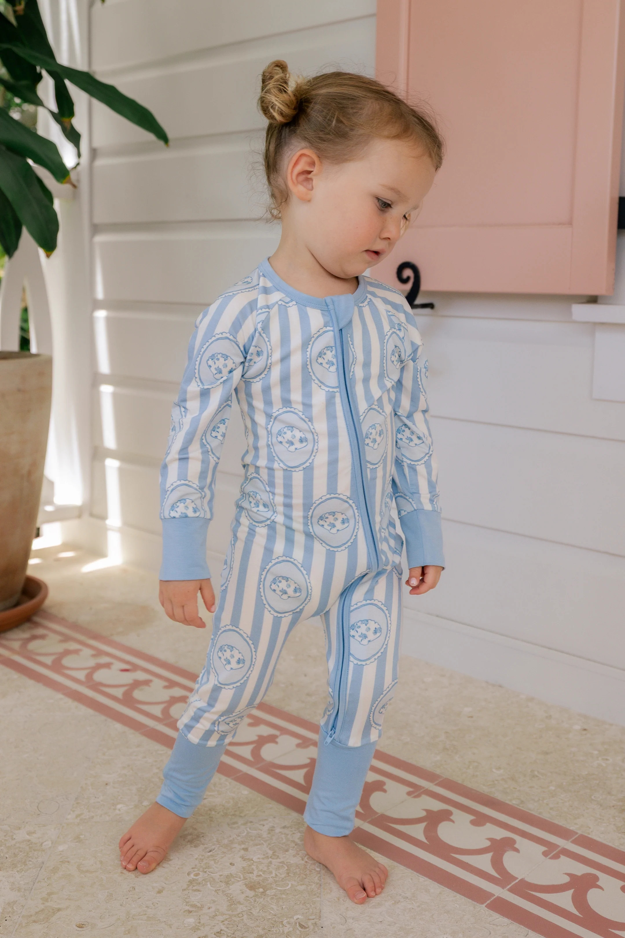Floral Seashell Zipper Romper | Bamboo Baby Pajamas | In My Jammers | In My Jammers