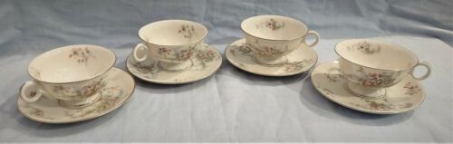 Theodore Haviland China Apple Blossom Tea Cup & Saucer Sets (4) Teacups Vintage  | eBay | eBay AU