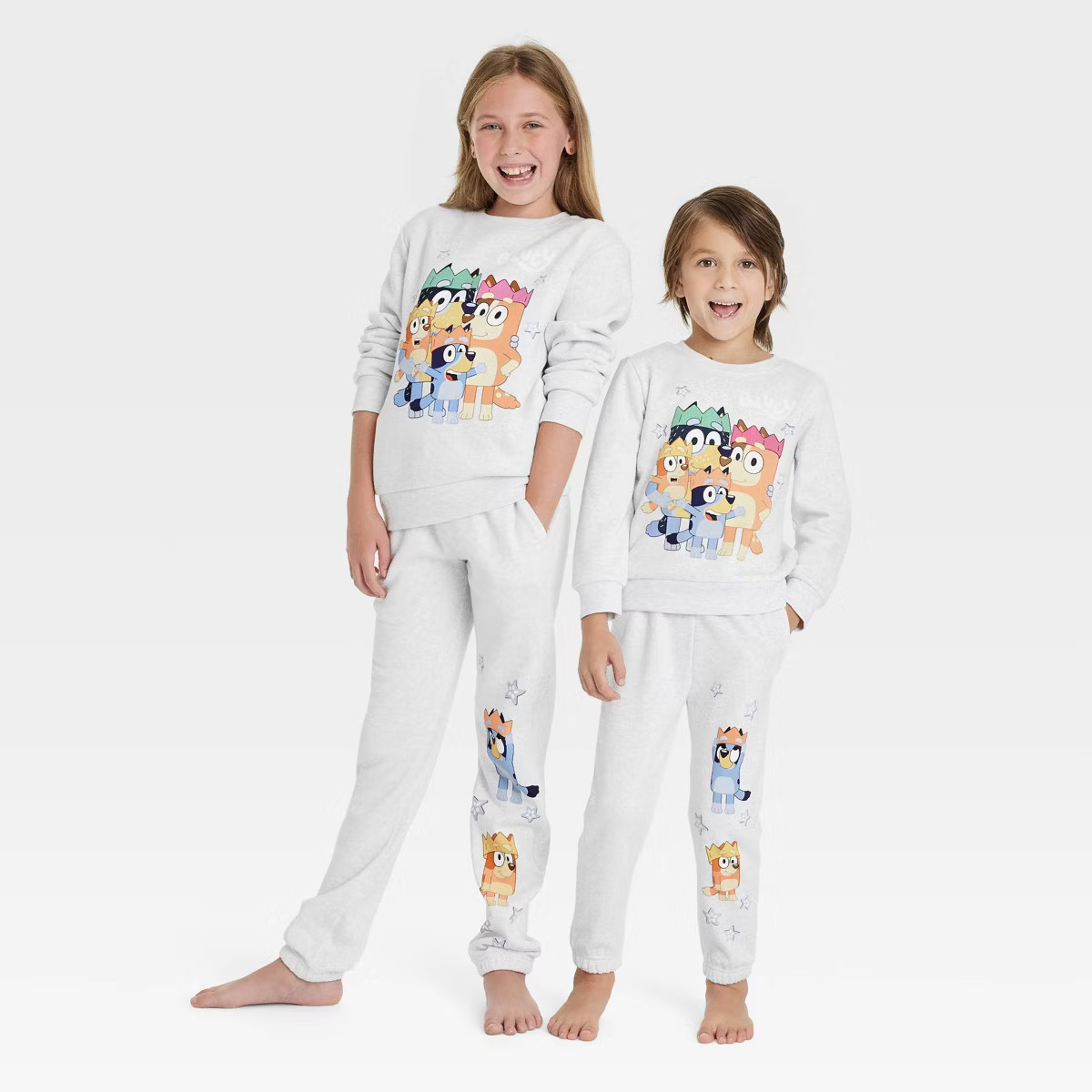 Kids' Bluey Family Jogger Pants - Heather Gray | Target