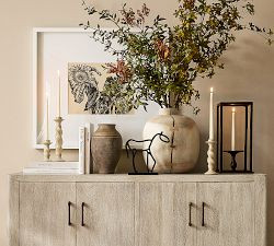 Brown Terracotta Striped Vase | Pottery Barn (US)