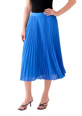 THE LIMITED Women's Pleated Skirt, Blue, Large | Belk