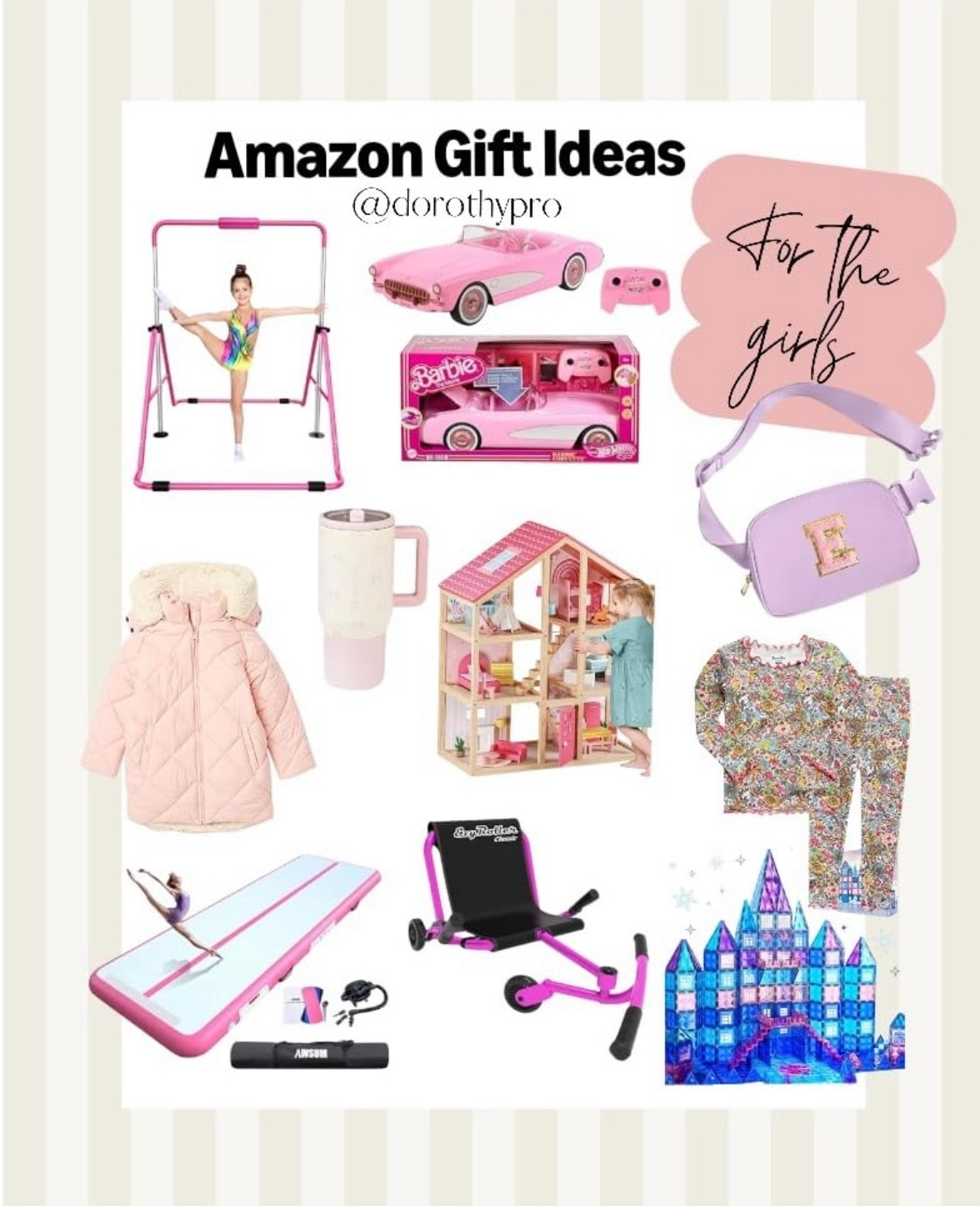 Kids gift guide for girls!!! Lots of great gift ideas for little girls ages 3-12! Listing a few of my 9 year olds daughter’s favorite toys & accessories (the EZ roller, magnatiles, belt bag, tumbler & soft ribbed floral pjs) + other ideas! 

#LTKGiftGuide #LTKKids #LTKHoliday
