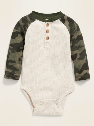 Unisex Thermal Henley Bodysuit for Baby | Old Navy (US)