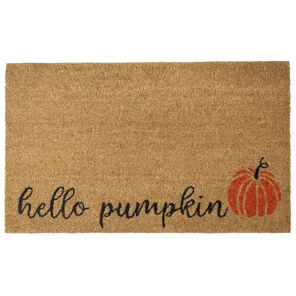 Natural Coir "Hello Pumpkin" Autumn Harvest Doormat 18" x 30" - Bed Bath & Beyond - 36154116 | Bed Bath & Beyond