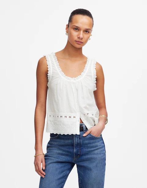 Embroidered Scalloped Tank | Madewell | Madewell