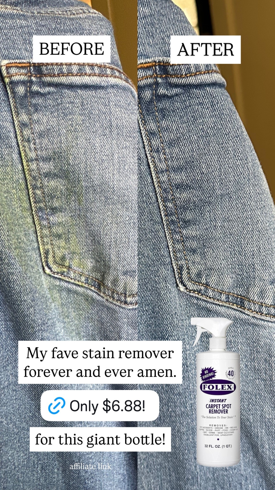 The BEST stain remover and it's under $7 on Amazon for a HUGE bottle!
............
Amazon under $10 Amazon favorites under $10 Amazon finds under $10 mom essentials kid essentials kids must haves kid must haves family essentials family favorites cleaning essentials cleaning favorites best stain remover spring clothes spring trends summer trends cleaning must haves folex stain remover sports mom essentials sports mom must haves 

#LTKBaby #LTKFamily #LTKKids