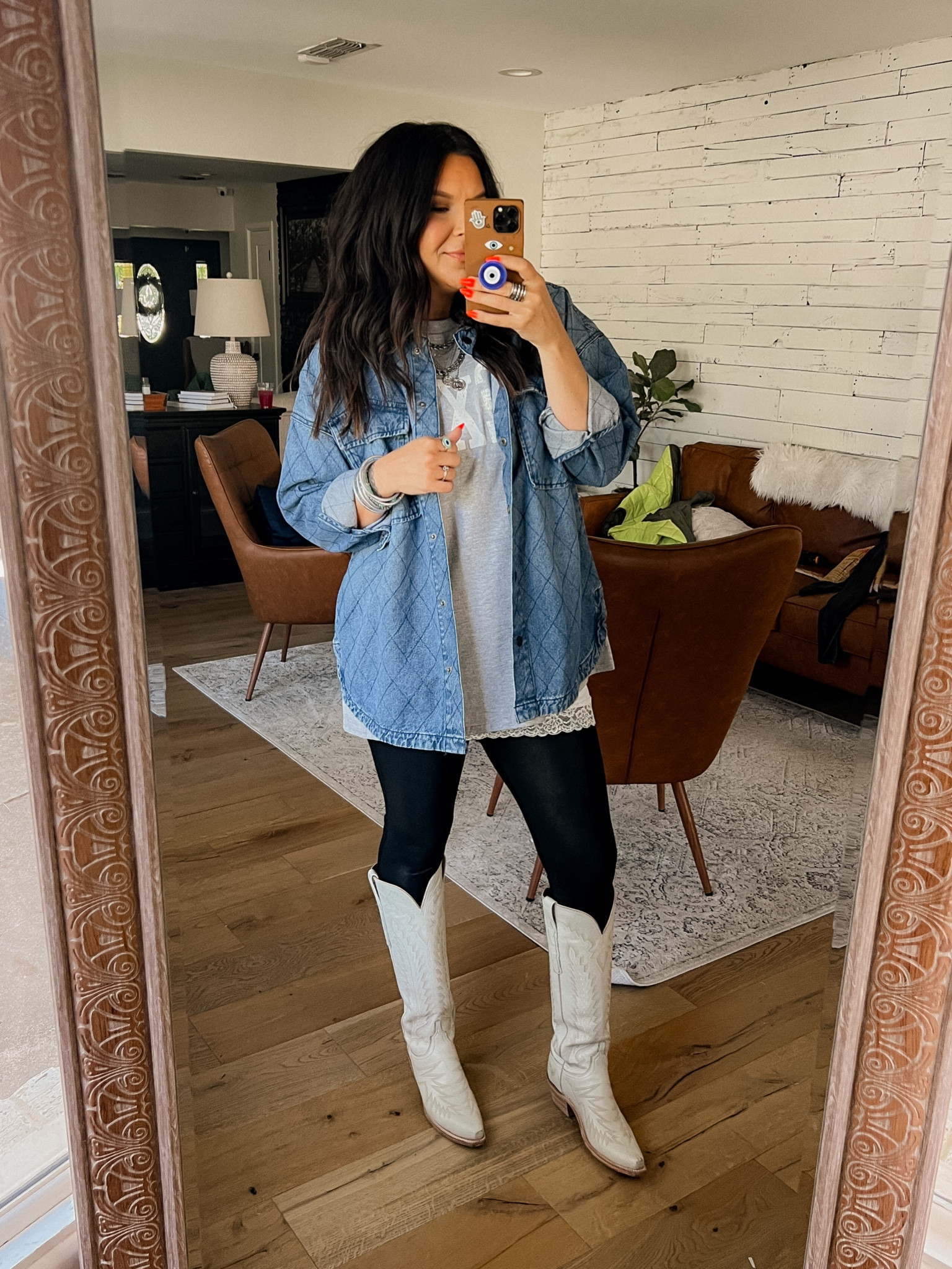 Casual Country concert look 
Jacket is sold out but linked a similar one 
Tee: XXL
slip: Xl
Boots: true to size 


#LTKfindsunder100 #LTKfindsunder50 #LTKmidsize