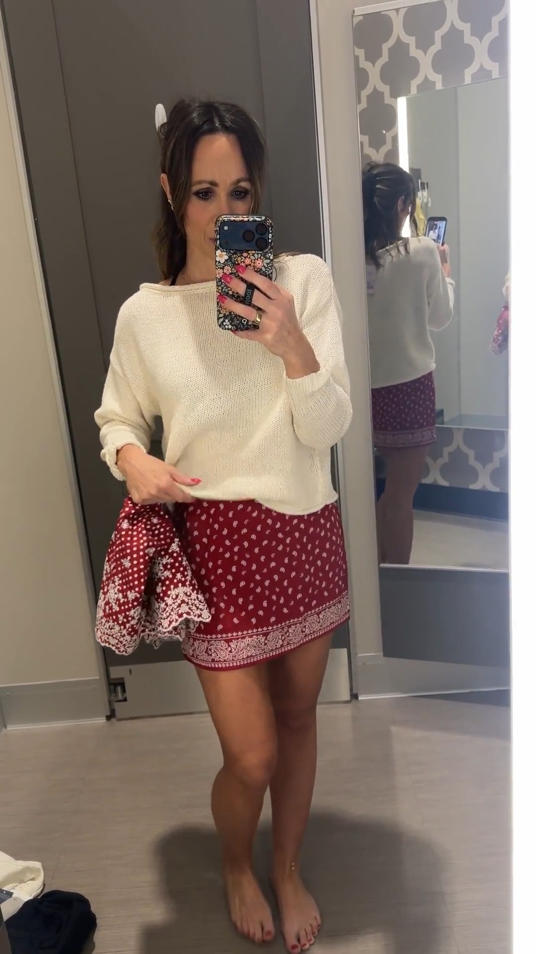 Love this skirt separate with boots for a country concert or with this sweater. Both together are alone are winners. 

#LTKOver40 #LTKFestival #LTKSeasonal