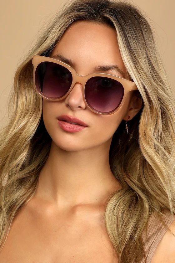 Seeking You Beige Oversized Sunglasses | Lulus (US)