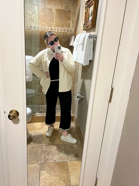 Love this easy travel day outfit! These sets make traveling fabulous 

Midsize outfit, leather shacket, white sneakers, travel outfit, matching set

Set - large 
Jacket - large 
Shoes - 7.5

#LTKstyletip #LTKmidsize #LTKtravel