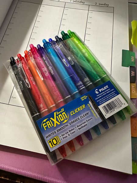 My favorite erasable colored pens! These write like a charm and erase as you need ❤️
These pens come In every color of the rainbow for fun list making and calendar scheduling! 🙌


#LTKKids #LTKWorkwear #LTKFamily